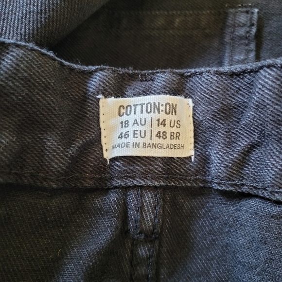 Cotton:On Curve Loose Straight Leg Jeans in Black Size Women's 14 NEW with Tags - Picture 11 of 14